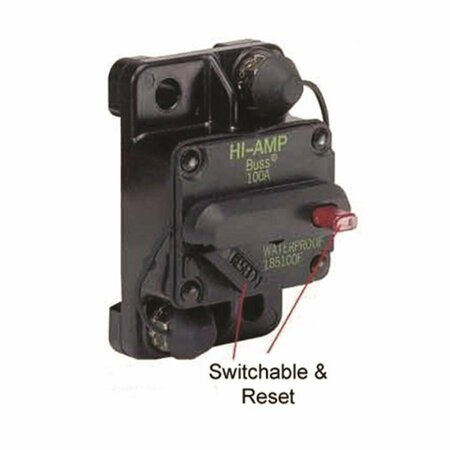 HANDS ON 185050F-01-1 Switchable Reset Circuit Breaker - 50 amp - Flush Mount HA3652057